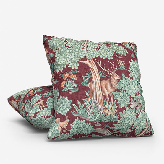 Woodland Retreat Velvet Bordeaux Cushion