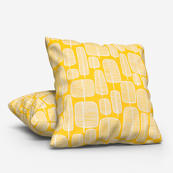 MissPrint Little Trees Yellow Cushion
