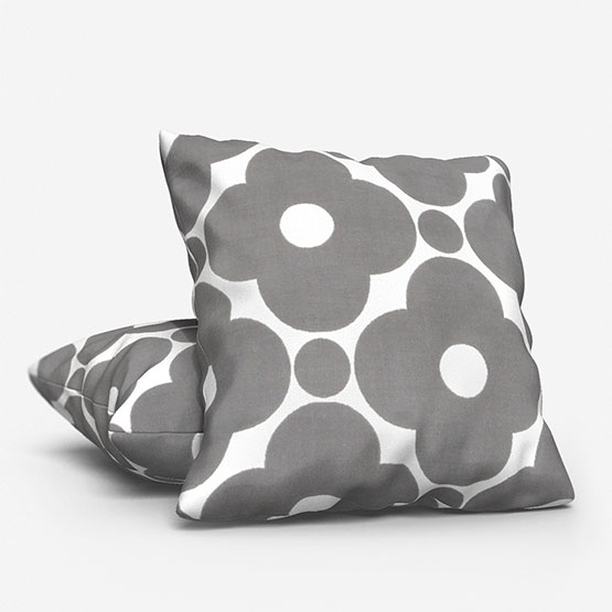 Orla Kiely Velvet Spot Flower Dark Warm Grey cushion