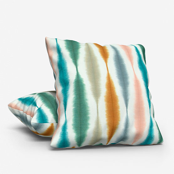 Scion Usuko Olive Ginger and Teal Cushion