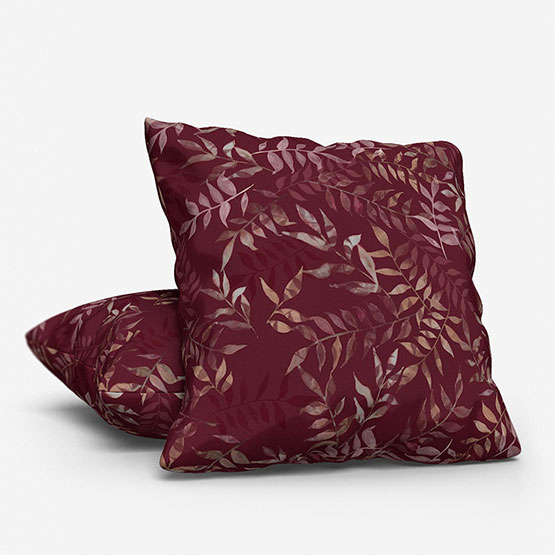 Sonova Studio Kaleidoscope Leaves Berry red cushion