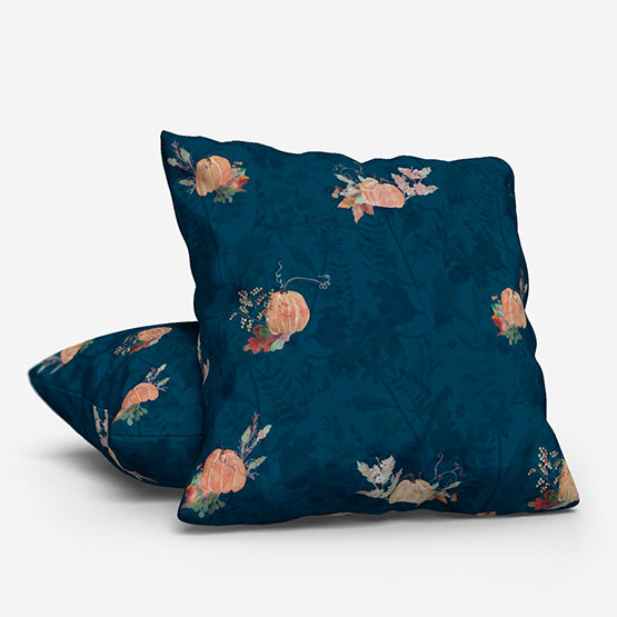 Sonova Studio Pumpkin Spice Midight Blue Cushion