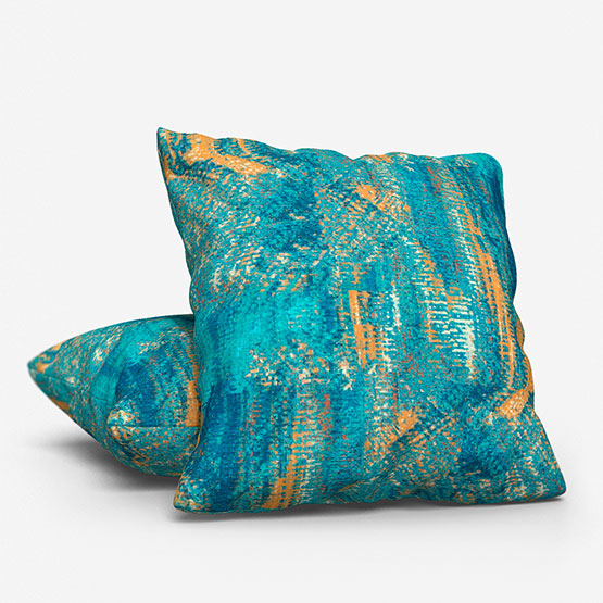 Studio G Hillcrest Velvet Teal and Spice cushion