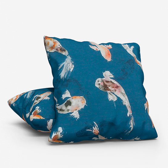 Voyage Koi Carp Cobalt cushion