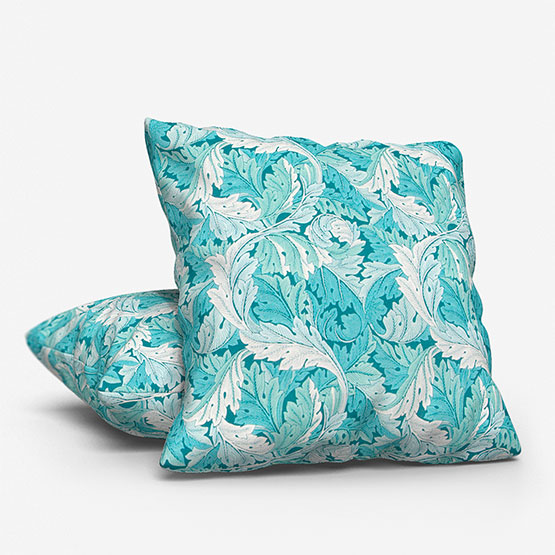 William Morris Acanthus Teal Cushion