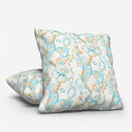 William Morris Golden Lily Linen and Teal cushion