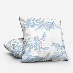 Camengo Cadence Tissu Bleu Porcelaine Cushion