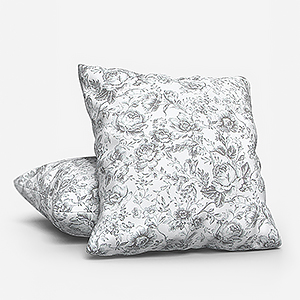 Camengo Celestine Tissu Noir Fusain Cushion