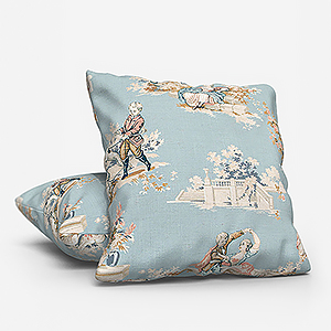 Camengo Gavotte Tissu Bleu Doux Cushion