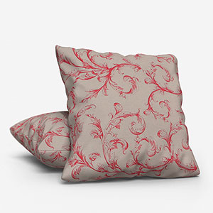 Tissu Arabesque Lin Rouge Cushion