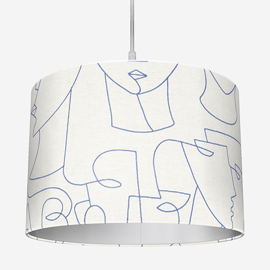 Camengo Visage Linen Indigo Lamp Shade