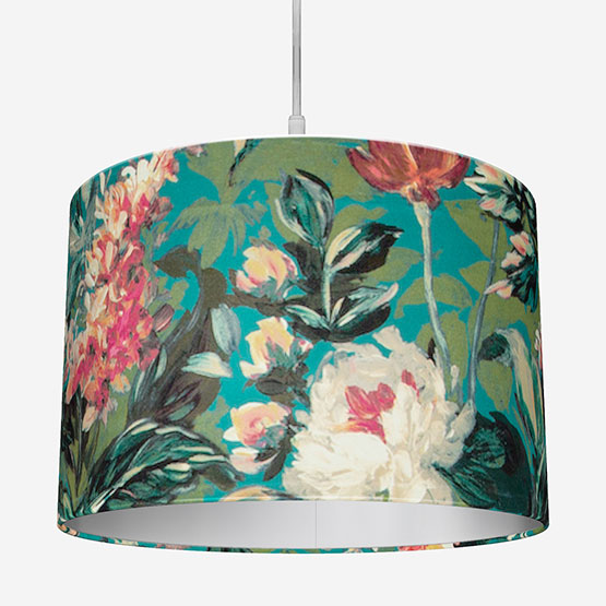 Clarke & Clarke Lilium Velvet Peacock lamp_shade