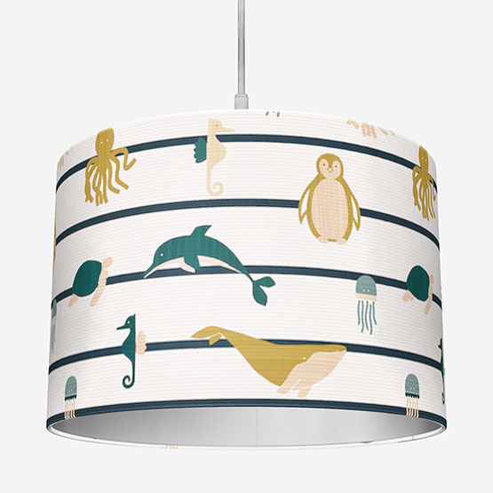Sonova Studio Ocean Stripe Teal and Ochre Lamp Shade