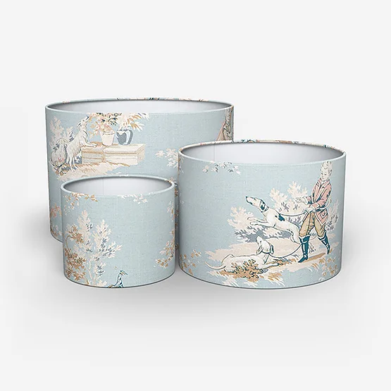 Camengo Gavotte Tissu Bleu Doux lamp_shade