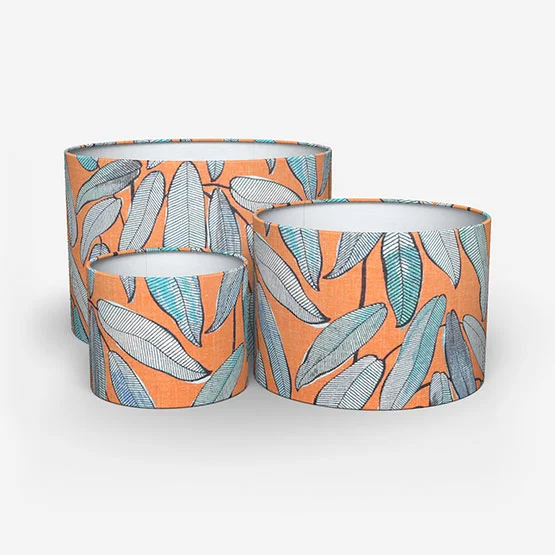 Edinburgh Weavers Tropical Leaf Tangerine lamp_shade