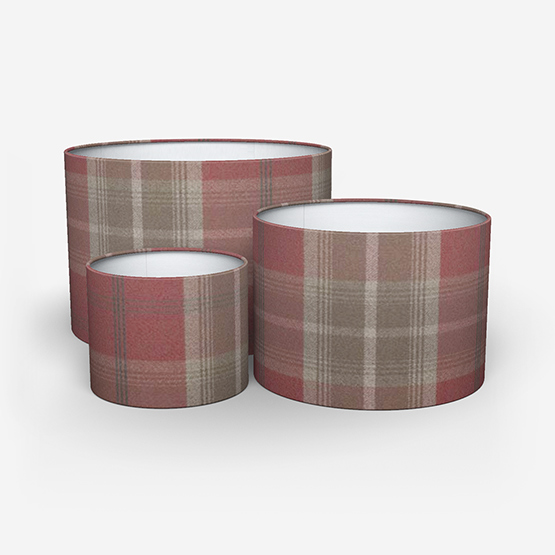 Balm Red Lamp Shade Roman Blinds, Red Tartan Table Lamps