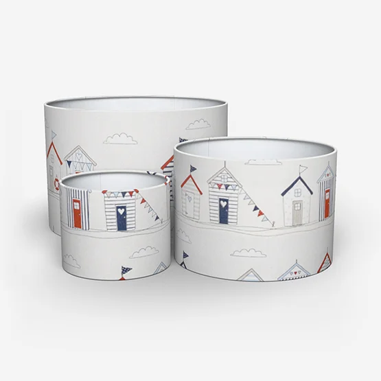 Beach Huts Blue lamp_shade