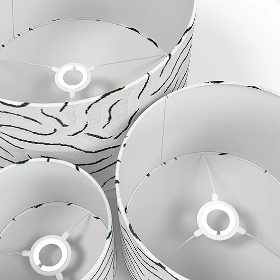 Camengo Ophea Velvet Black and White lamp_shade
