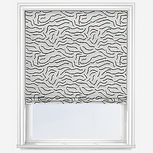 Camengo Ophea Velvet Black and White Roman Blind