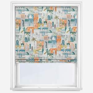 Marrakech Teal and Spice Roman Blind