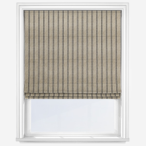 Emily Bond George Stripe Print Charcoal Roman Blind
