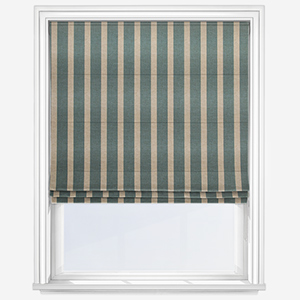 Emily Bond Parasol Stripe Fowey Blue Roman Blind