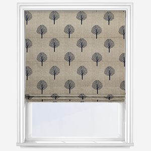 Emily Bond Yew Tree Navy Roman Blind