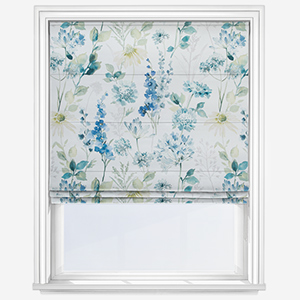 Wild Garden Cotton Cornflower Roman Blind