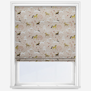 Sophie Allport Forest Ponies Soft Pink Roman Blind