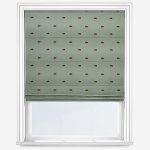 Sophie Allport Hedgehogs Pale Green Roman Blind