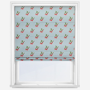 Sophie Allport Strawberries Pale Blue Roman Blind