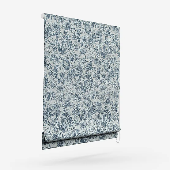 Camengo Celestine Tissu Bleu Encre roman
