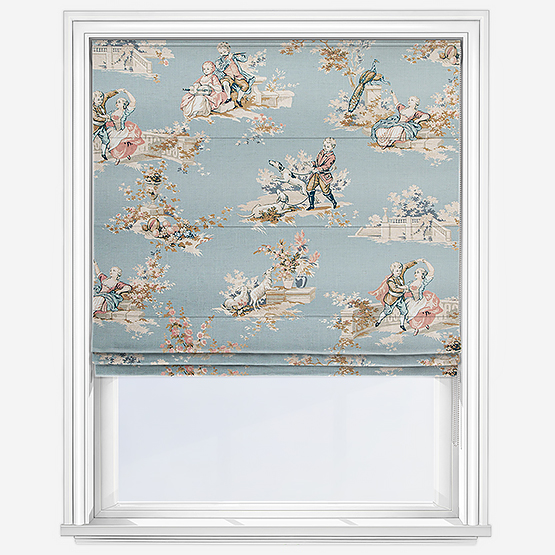 Camengo Gavotte Tissu Bleu Doux Roman Blind