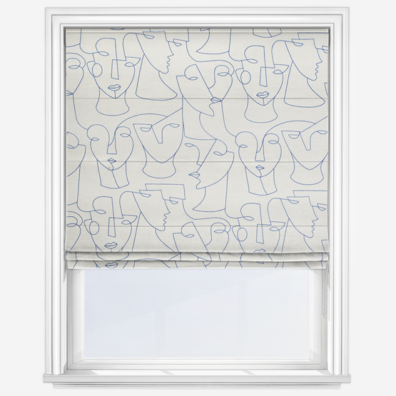 Camengo Visage Linen Indigo Roman Blind