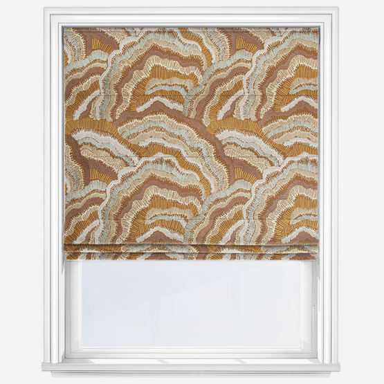 Casamance Annella Ocre Celadon Roman Blind