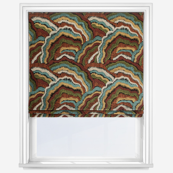 Casamance Annella Topaze Acajou Fonce Roman Blind