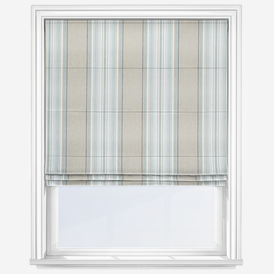 Casamance Aveiro Beige Celadon Roman Blind