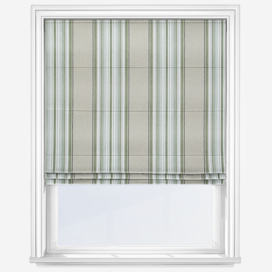 Casamance Aveiro Beige Olive Roman Blind