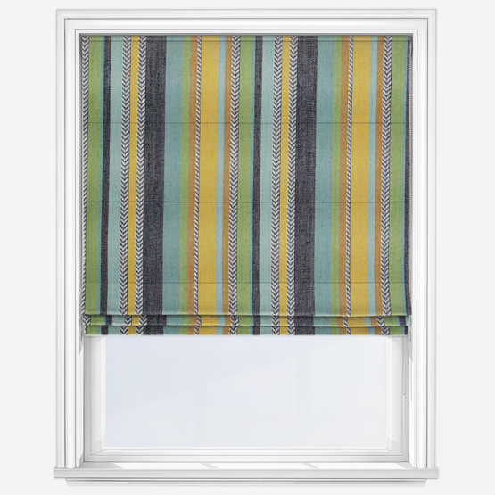 Casamance Costa Nova Celadon Moutarde Roman Blind