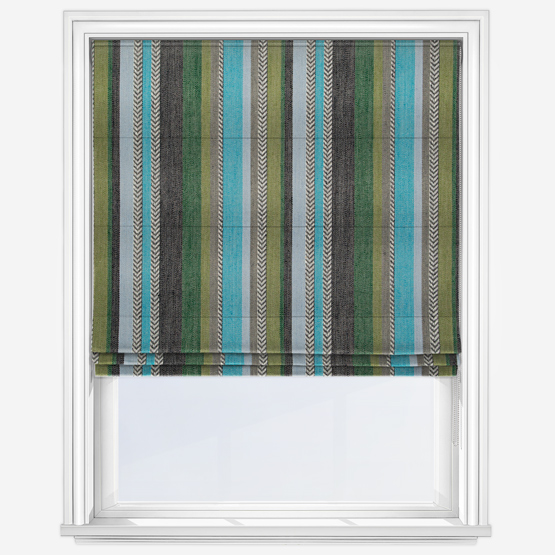 Casamance Costa Nova Turquoise Emeraude Roman Blind