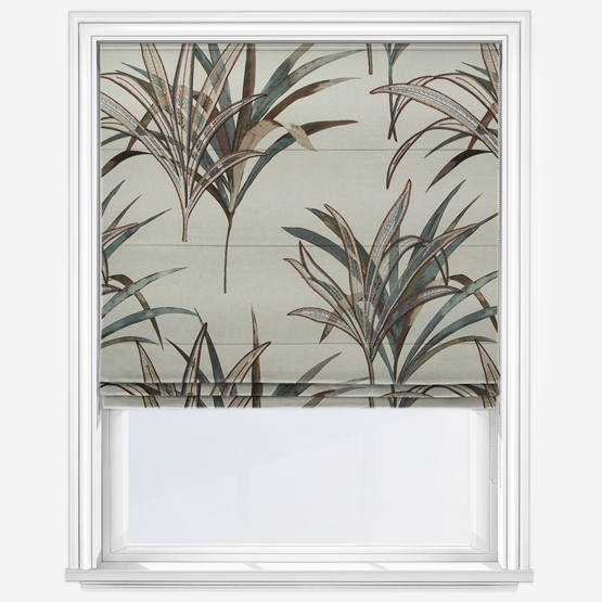 Casamance Creation Beige Bleu Riviere Roman Blind