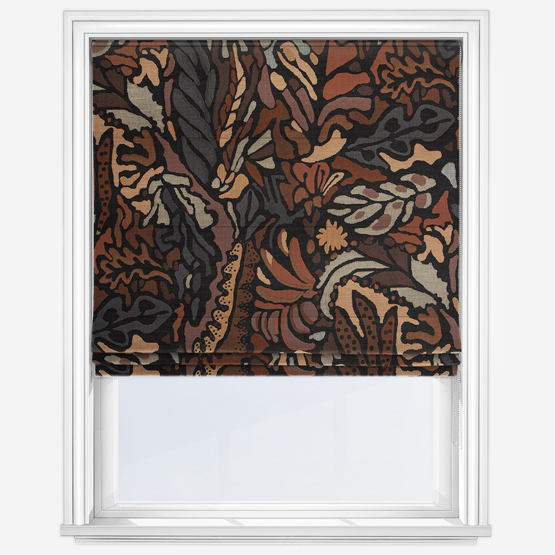 Casamance Pae Noir Ocre Roman Blind