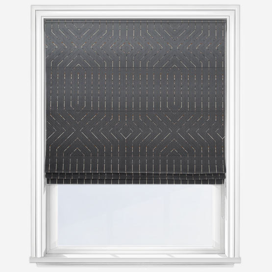 Casamance Pyramide Anthracite Roman Blind