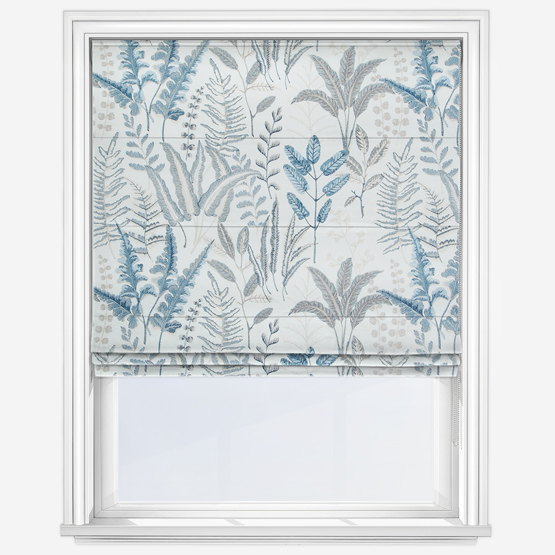 Bracken Embroidery Denim Roman Blind