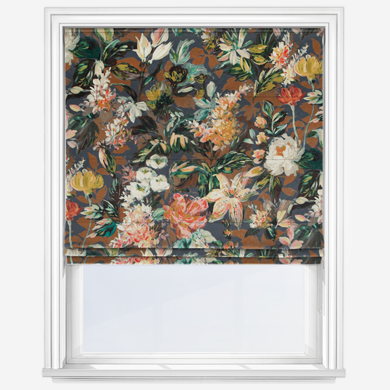 Lilium Velvet Russte and Noir Roman Blind