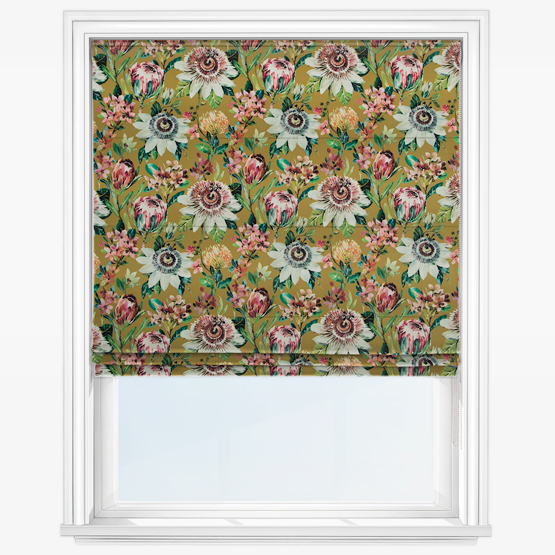 Paradise Velvet Ochre Roman Blind