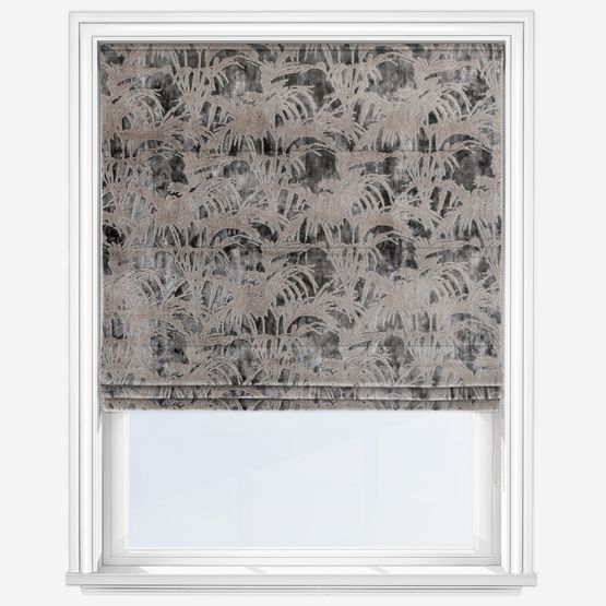 Tropicale Charcoal Roman Blind