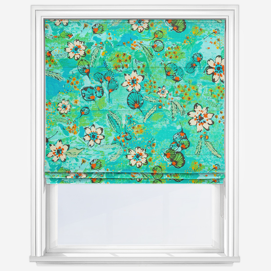 Edinburgh Weavers Fairytale Turquoise Roman Blind