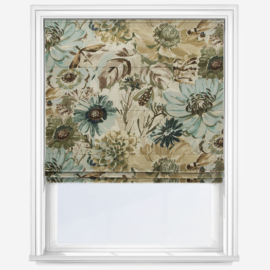 Edinburgh Weavers Spring Garden Sea Foam Roman Blind