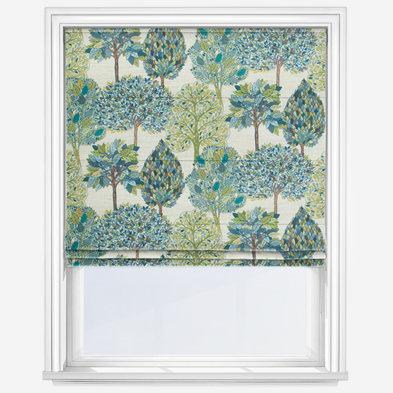 Arbre Teal Roman Blind